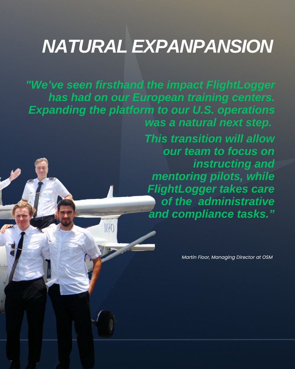 FlightLogger1's tweet image. Flight training excellence, now coast to coast! 🌎✈️ 
We’re excited to welcome @@OSM_academy&apos;s U.S. division to the FlightLogger family! 

➡️ Read the full announcement: eu1.hubs.ly/H0mKylQ0 

#FlightLogger #AviationTech #PilotTraining #OSMAviationAcademy