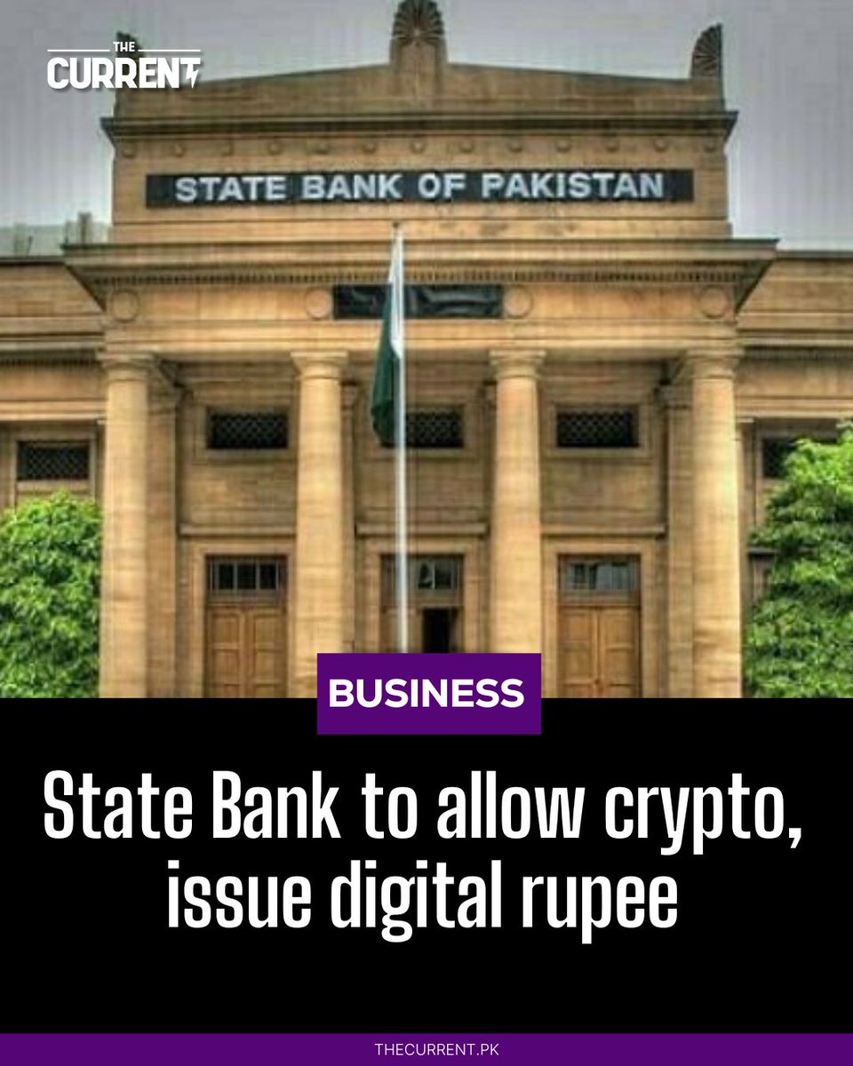 In a landmark shift, the State Bank of Pakistan (SBP) has announced plans  to legalise virtual assets and roll out a central bank-backed digital  currency. Read more: https://t.co/GtpEEYg1h8 #TheCurrent #CryptoCurrency