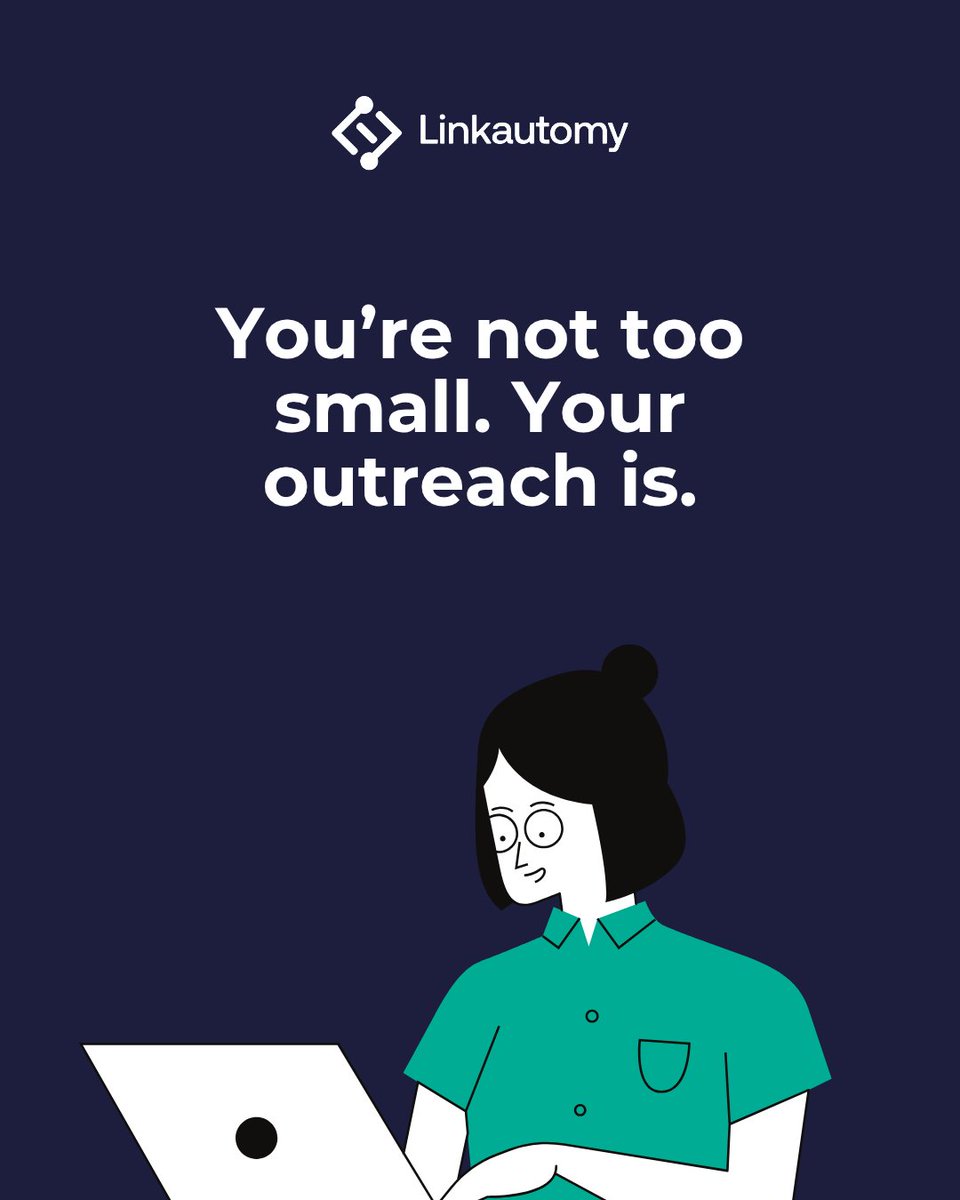 linkautomy's tweet image. Small teams can outsell giants—if they stop playing small in outreach.

With Linkautomy, you get the reach, personalization, and follow-up power of an entire sales floor…
without hiring one.

#ScaleWithSystems #SmartSelling #B2BGrowth #LinkedInAutomation #SalesProductivity