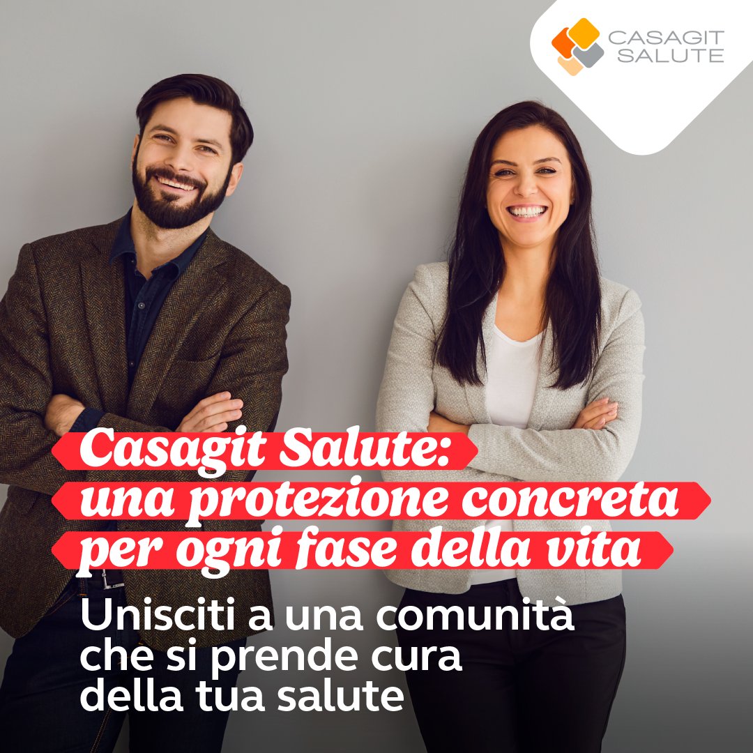 Con Casagit Salute scegli una protezione concreta, senza esclusioni, per ogni fase della vita: copertura vitalizia, rete convenzionata, prestazioni di qualità e assistenza umana. 
Scopri di più bit.ly/IscrizioneCasa…