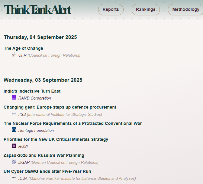 Think Tank Alert tweet media