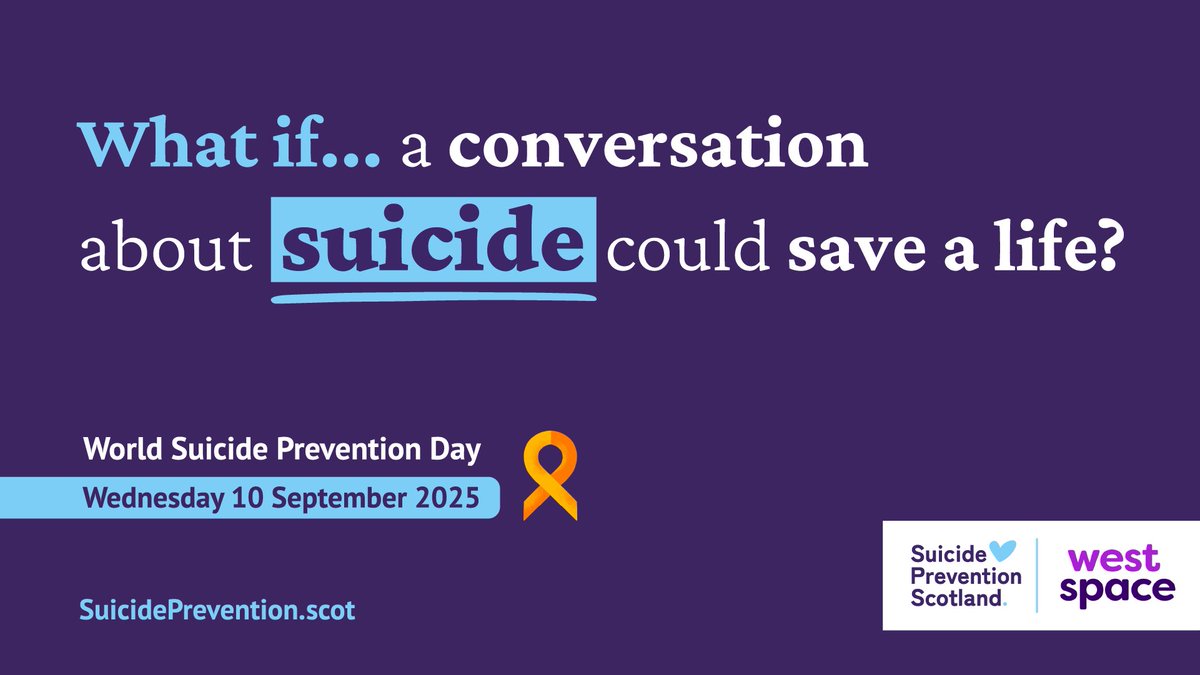 Are you worried someone you care about might be thinking about suicide? 💛

This #WorldSuicidePreventionDay (10 Sept), ask: What if a simple conversation could save a life?

Find out more: westspace.org.uk/world-suicide-…