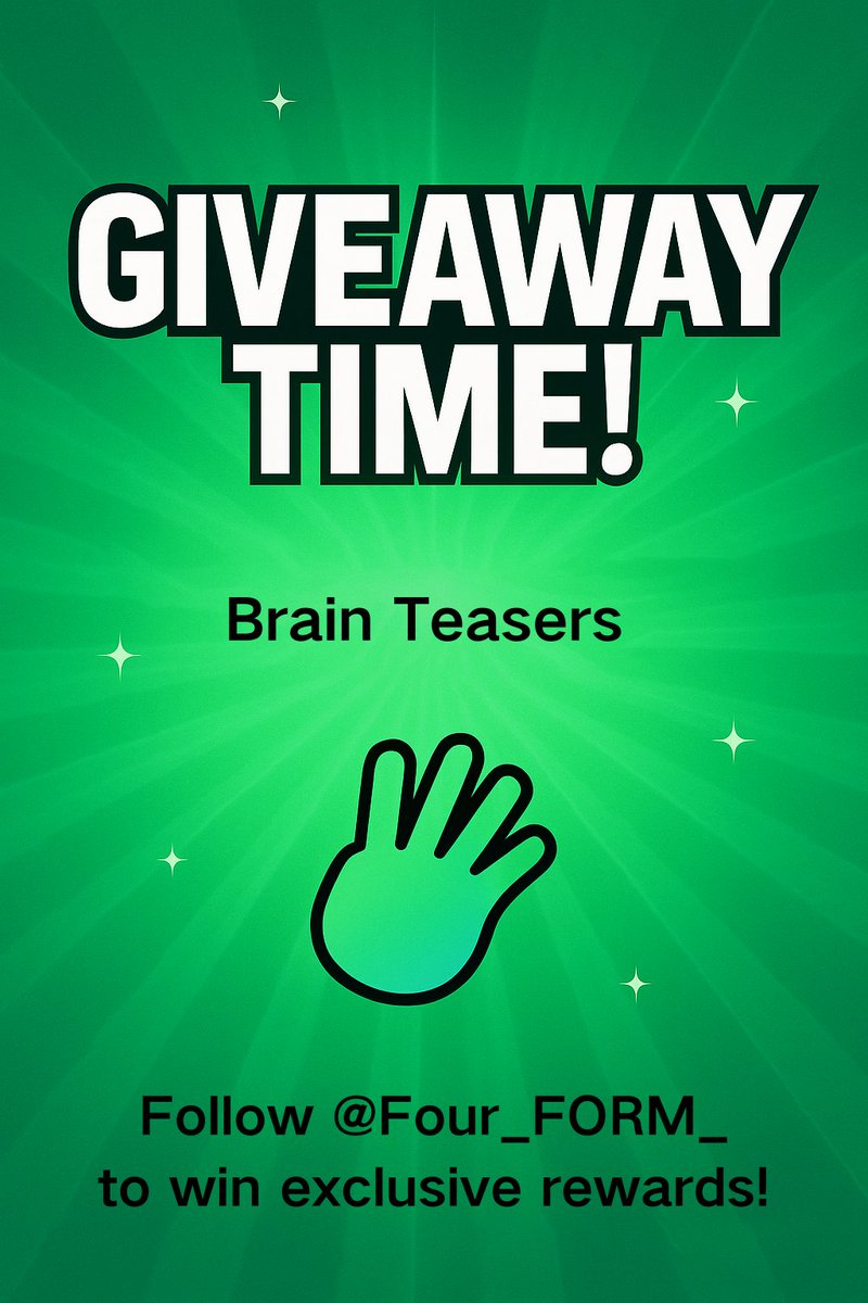 Brain Teaser Giveaway🕹️

5 winners will get $30 USDT each!

How to participate:
 1⃣ Follow <a href="/Four_FORM_/">Four</a>
 2⃣ ❤ + RT
 3⃣ Drop your answer &amp; tag 3 friends

Question:
I speak without a mouth and hear without ears. I have no body,but I come alive with wind. What am I?

A) Fire
B) Echo