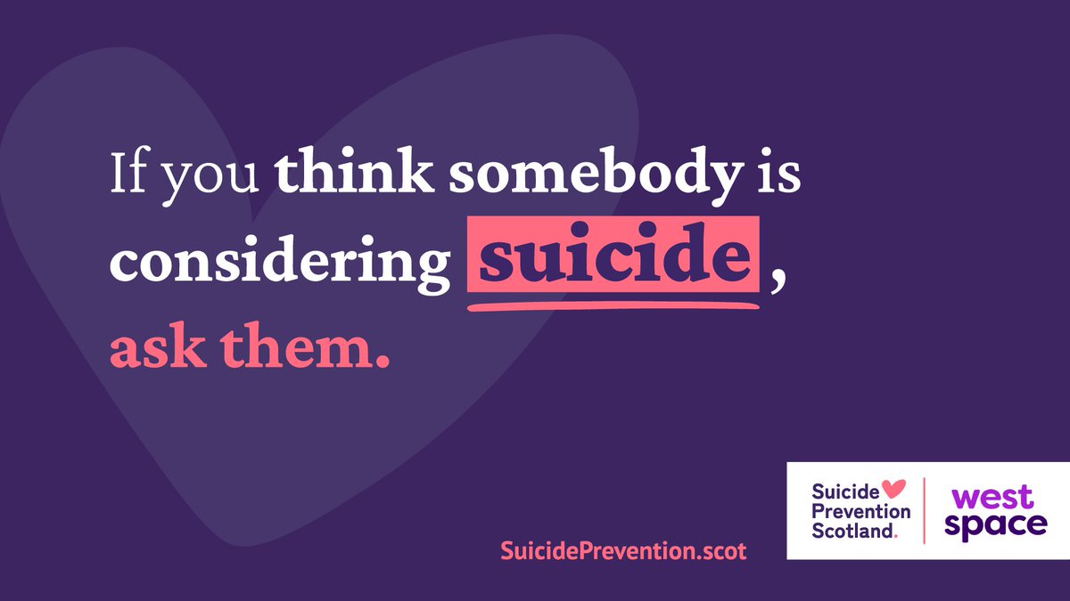 Worried about someone but not sure how to help? 💜
You don’t need all the answers - just being there can make a difference.

Get tips on spotting the signs, starting a conversation, and finding support: westspace.org.uk/self-help/self…