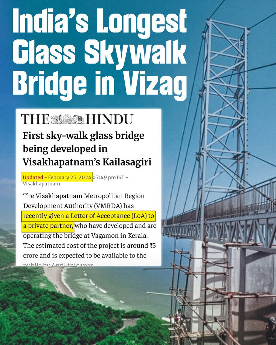 DrPradeepChinta's tweet photo. Thank you, Jagan Anna @ysjagan for your innovative approach and initiative in constructing this beautiful glass skywalk. https://t.co/zjZaNznHj0