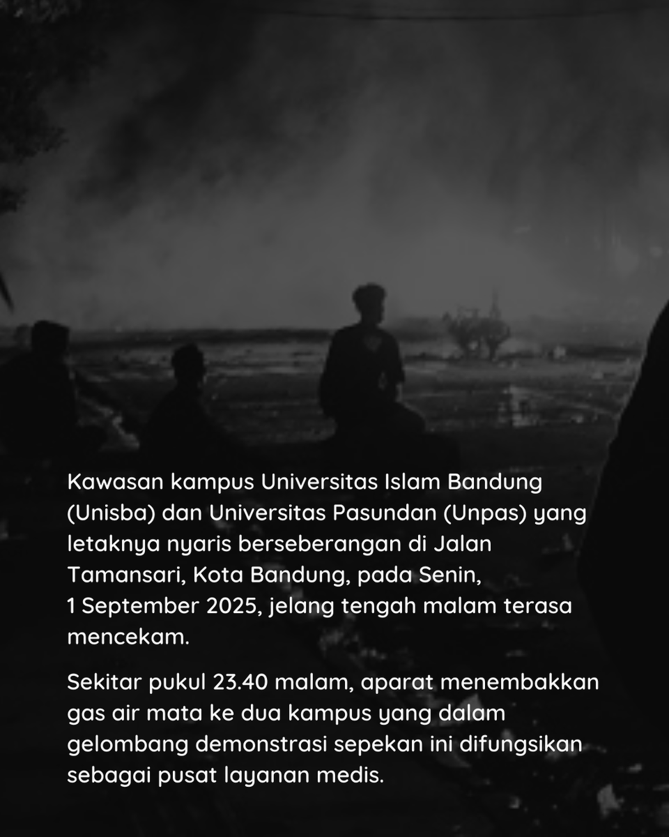 BdgBergerakID's tweet photo. Lalu bagaimana kronologi dan sikap kampus terkait kejadian tersebut? KawanBergerak bisa membacanya lewat reportase berikut!
#BandungBergerak #BerceritadariPinggir #Unisba #Unpas #GasAirMata
https://t.co/DKKtRN8lNF https://t.co/4SF8BzJwHL
