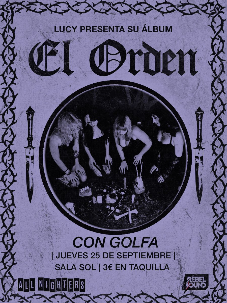 BUENOS DÍAS AMIGOS MADRILEÑOS HAY BOLO 🫶

PRESENTACIÓN DEL DISCO 25 DE SEPTIEMBRE - SALA EL SOL

3 PAVOS EN TAQUILLA EN EFECTIVO (!!!)

Nos acompañarán @/vayagolfa 🤧🩷