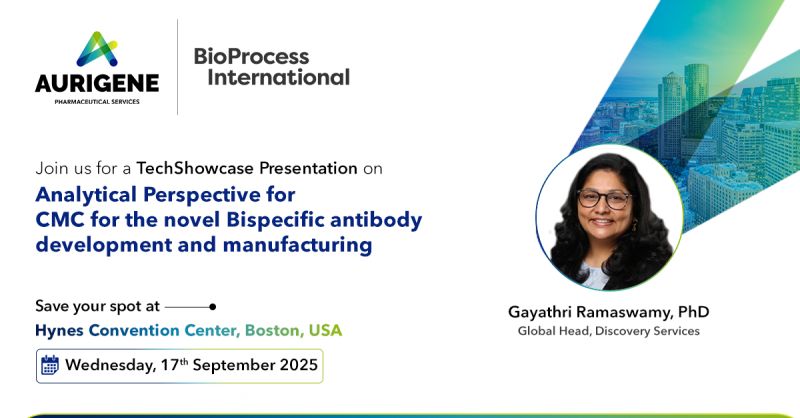 AurigenePharma's tweet image. 🔬 Join Aurigene at #TechShowcase2025!
📢 Gayathri Ramaswamy, PhD, shares insights on analytical perspectives for CMC in bispecific antibody development.
📍 Boston | 🗓️ Sep 17, 2025
💡 Explore innovation in biologics! #Aurigene #BiologicsDevelopment #CMC