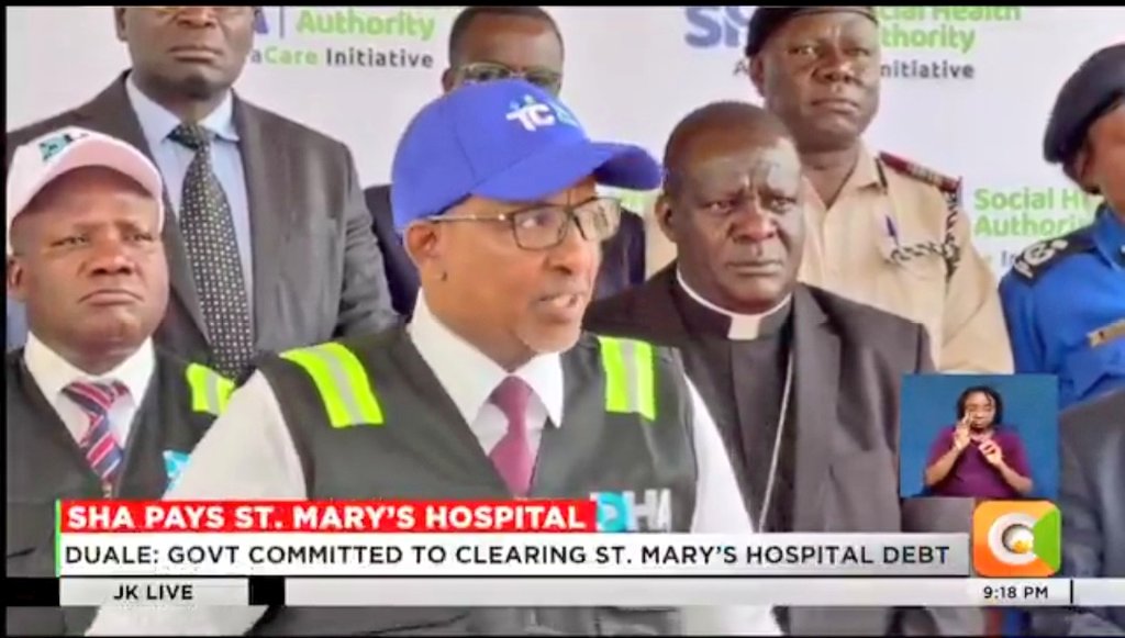 Dr Boni Khalwale, CBS (@drbkhalwale) on Twitter photo We welcomed the visit by CS <a href="/HonAdenDuale/">Hon. Aden Duale, EGH</a> to St Mary's Hospital hoping for immediate reopening of our iconic hospital but all in vain. Instead we witnessed the drama of parading our Bishop at a pressor dwelling on the disputed quantum of payments & pending bills! Mr. Duale, any We welcomed the visit by CS <a href="/HonAdenDuale/">Hon. Aden Duale, EGH</a> to St Mary's Hospital hoping for immediate reopening of our iconic hospital but all in vain. Instead we witnessed the drama of parading our Bishop at a pressor dwelling on the disputed quantum of payments & pending bills! Mr. Duale, any