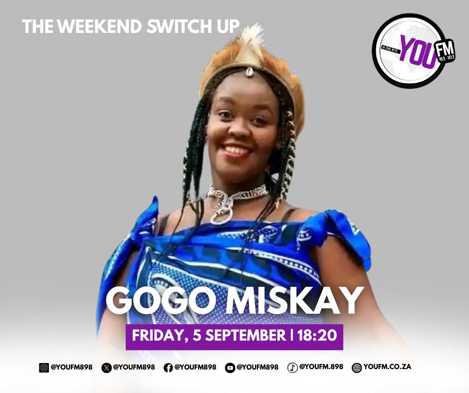 #InTuneWithYOU (@youfm898) on Twitter photo The decks are about to get spiritual ๐ฎโจ. Catch Gogo MisKay bringing her fire Friday night mix on #WeekendSwitchUp with <a href="/SydneyLetsapa/">#SydnatureGin</a>. Donโt miss it!
๐ป 6 PM โ 10 PM | DSTV Channel 842 | #YouConnect app | 89.8โ103.9 FM The decks are about to get spiritual ๐ฎโจ. Catch Gogo MisKay bringing her fire Friday night mix on #WeekendSwitchUp with <a href="/SydneyLetsapa/">#SydnatureGin</a>. Donโt miss it!
๐ป 6 PM โ 10 PM | DSTV Channel 842 | #YouConnect app | 89.8โ103.9 FM