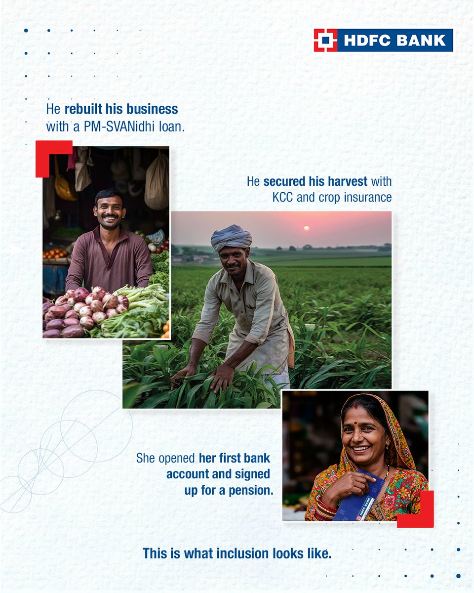 HDFC_Bank's tweet image. HDFC Bank isn’t just delivering schemes, it’s delivering real progress.
From PMJBY &amp;amp; PMSBY’s ₹2 lakh coverage to APY’s guaranteed pensions, from NPS plans that build secure retirements to including NPS Vatsalya for a child’s future, we’re making impact simple, digital, and…