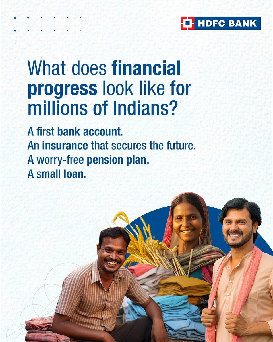 HDFC_Bank's tweet image. HDFC Bank isn’t just delivering schemes, it’s delivering real progress.
From PMJBY &amp;amp; PMSBY’s ₹2 lakh coverage to APY’s guaranteed pensions, from NPS plans that build secure retirements to including NPS Vatsalya for a child’s future, we’re making impact simple, digital, and…