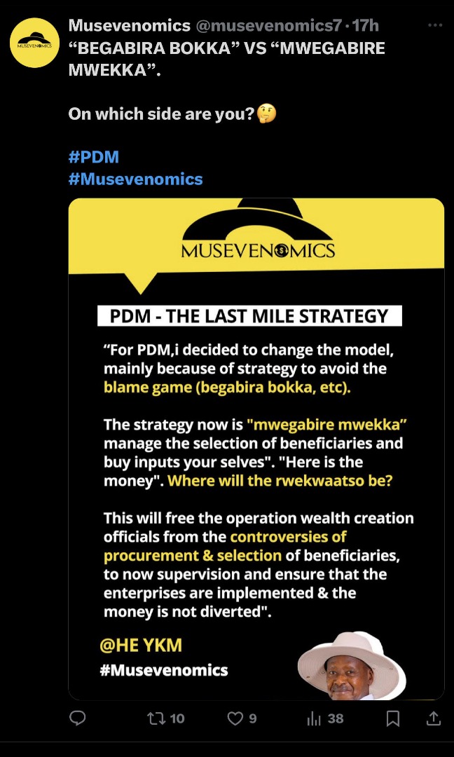 #Musevenomics Where will the rwekwaatso be? <a href="/nkojo_james/">James Nkojo</a>
<a href="/OWC_ug/">Operation Wealth Creation</a>
<a href="/KagutaMuseveni/">Yoweri K Museveni</a> <a href="/SimplicityUG/">Esteri Akandwanaho</a> <a href="/nuwamanyaisaac/">Kakensa Ug</a>