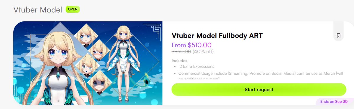 My Vtuber Model Art comms running on 40% discount if anyone wants to be my vtuber baby you can dm me if you had further questions^^