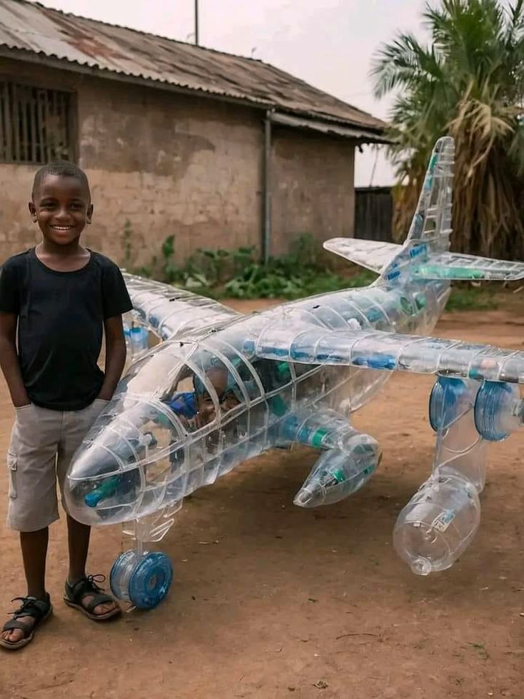An airplane from bottles - my dad said I have a talent ˜