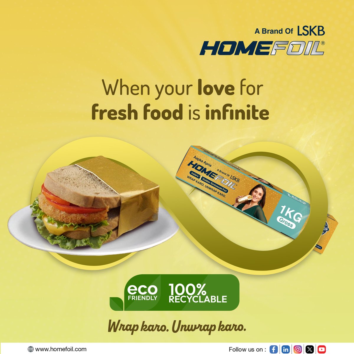 homefoil's tweet photo. Love for food is infinite?
Keep it fresh with HOMEFOIL.

#FreshFood #HomeFoil #goldenembossedfoil #foilpaper #wrapkarounwrapkaro https://t.co/dpr1LwSTzc