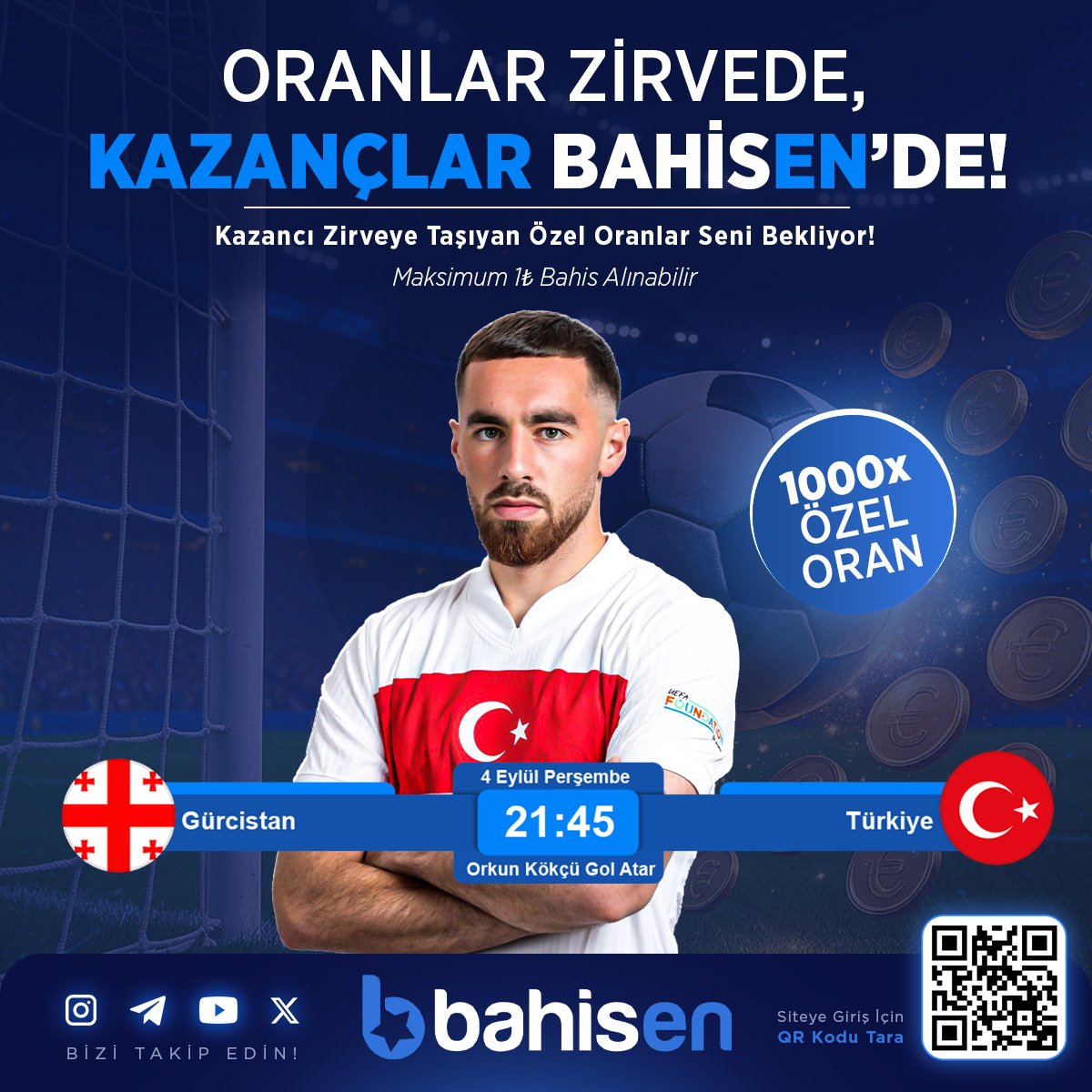 ⚡️ 1.000 ORAN ⚡️

🔥Orkun Kökçü Gol Atar🔥

💟  Özel oran, yüksek heyecan seni bekliyor.
🥇  Şansını değerlendir, zirveye oyna!
🤩  Oranlar zirvede, fırsatlar Bahisen’de!

⚡️ Güncel Giriş (t2m.co/Sosyalmedya)