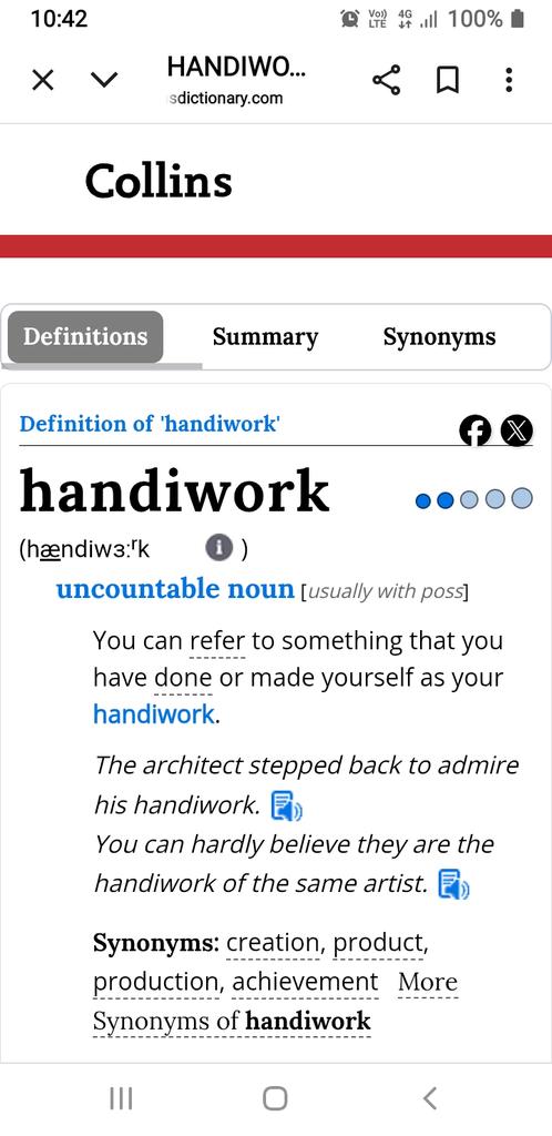 MarianneValen20's tweet image. Something anybody did themselves is their #handiwork (according to @CollinsDict), not handy work. #pedant #subeditor #copyeditor #proofreader #archivist