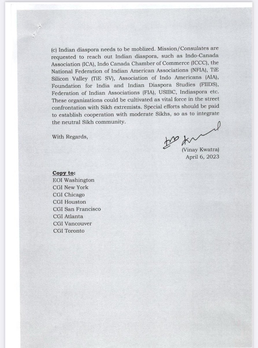 🇮🇳 Indian State Media and journalists don't want to talk about this 👇👇
Pro-Khalistan Group Releases Indian Govt’s “Secret Memo” Targeting Nijjar Through R&amp;AW Operations in Canada

Toronto | September 03, 2025

Sovereignist group Sikhs For Justice (SFJ) today released a