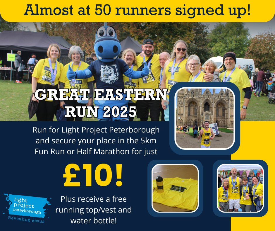 lightprojectpeterborough (@lightprojectpb) on Twitter photo With just over a month to go until the <a href="/GreatEasternRun/">Great Eastern Run</a>, we're excited to say that we're closing in on our target of 50 sign ups with just a few more runners (or walkers) needed! π½π
To secure your charity place, visit: eventbrite.com/e/great-easterβ¦ With just over a month to go until the <a href="/GreatEasternRun/">Great Eastern Run</a>, we're excited to say that we're closing in on our target of 50 sign ups with just a few more runners (or walkers) needed! π½π
To secure your charity place, visit: eventbrite.com/e/great-easterβ¦