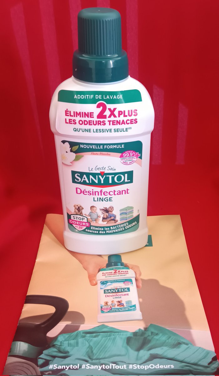 TestMaquillage's tweet photo. Nouveau test :
Désinfectant linge sanytol.
Élimine les microbes responsables des mauvaises odeurs.
Efficace des 20 degrés en cycle court.
Détruit 99% des bactéries.
12h de fraîcheur sur les vêtements laissés dans le tambour.
#sampleofrance
#Sanytol https://t.co/ZTU89eBadF