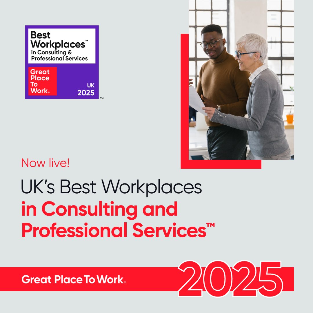GPTW_UK's tweet image. The UK's Best Workplaces in Consulting &amp;amp; Professional Services™ 2025 are here! 🤩 See the full list online now: hubs.ly/Q03Cmn670

#ukbestworkplaces