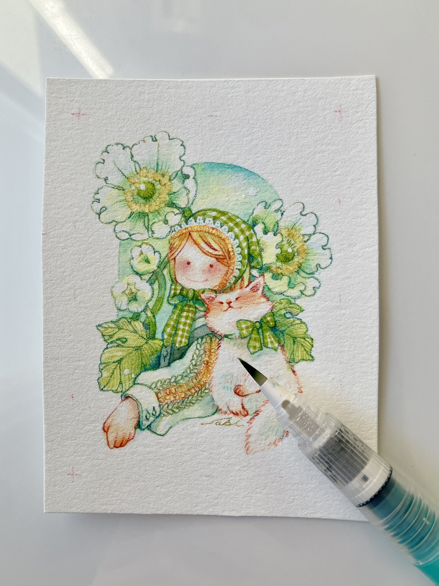 おひなさま』 水彩色鉛筆画