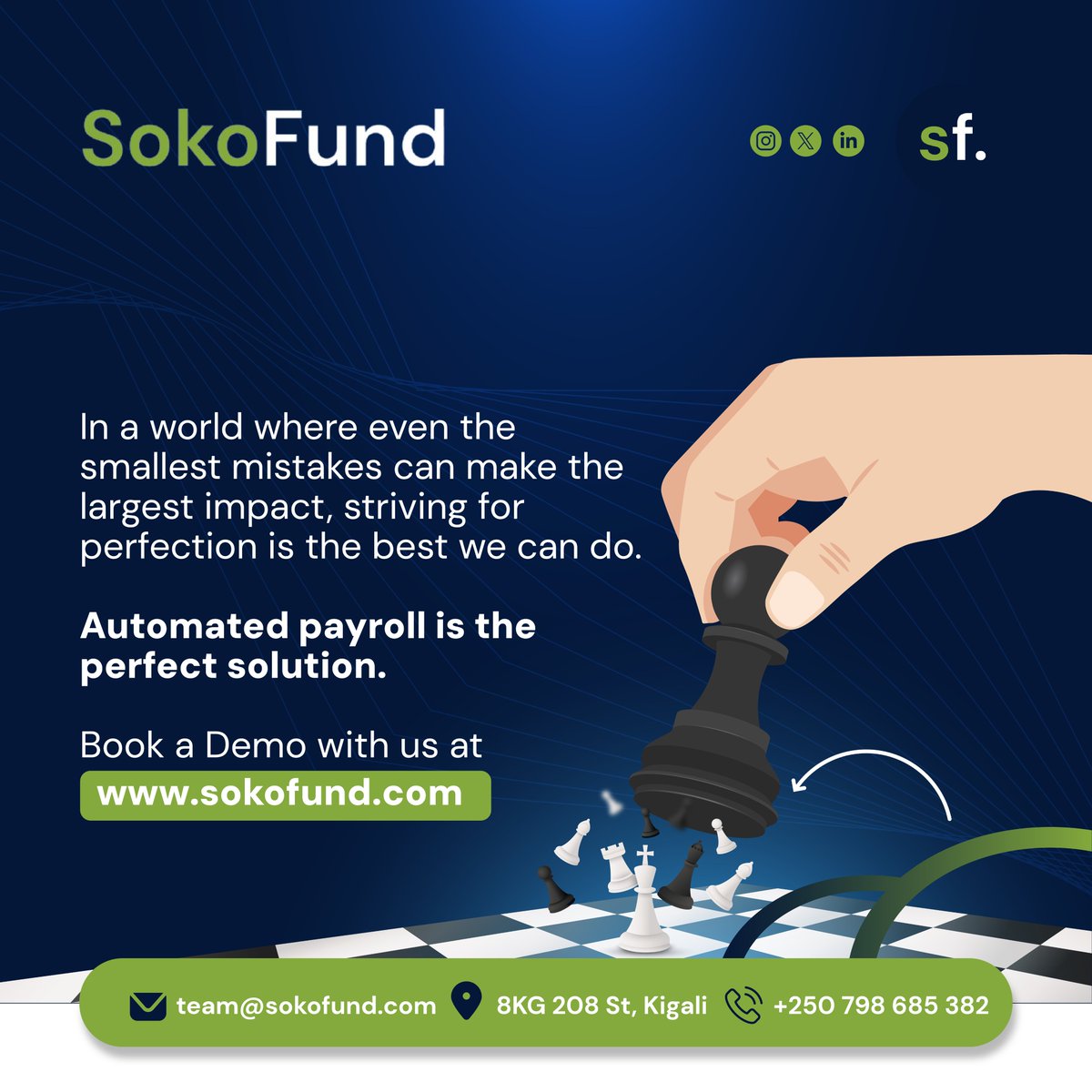 SokoFund's automated payroll system provides  accurate and timely solution to costly payroll errors, aiming to restore trust and save time.

Book your demo at sokofund.com to experience a stress-free solution where accuracy is guaranteed!

#SokoFund #PayrollSolutions