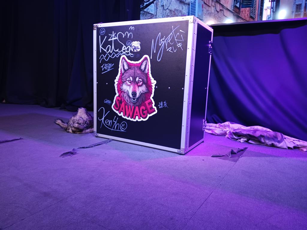 新体制から、DJブースを置きパフォーマンスします
ブースにはチームSAWAGEのサインが書いてあります。
明日の特典回のときに、おきますので皆さんのサインも書いてくれれば。
2月のワンマンまでに200人のサインを目標。
表、横、裏など、200人の人が入るくらいの大きさで書いていただければ幸いです