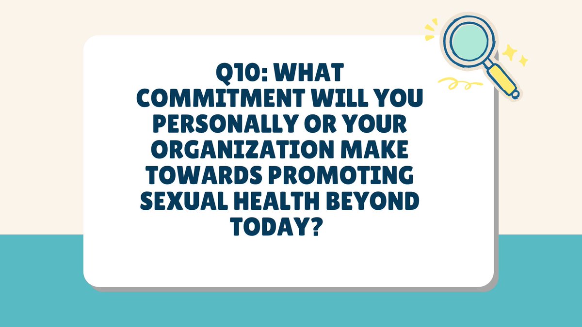 Q10: What commitment will you personally or your organization make towards promoting sexual health beyond today? #SexualHealthDay2025
#SexualHealthMatters
#SexualHealth4All
<a href="/CSA_Kenya/">CSA</a>
<a href="/KenyaSRHR/">Kenya SRHR Alliance</a>
<a href="/NAYAKenya/">NAYA Kenya</a>
<a href="/TICAH_KE/">TICAH_KE</a> 
<a href="/FemnetProg/">FEMNET</a> 
<a href="/Zamara_fdn/">Zamara Foundation</a> 
<a href="/MenEngageKenya/">MenEngageKenyaNtwk</a>