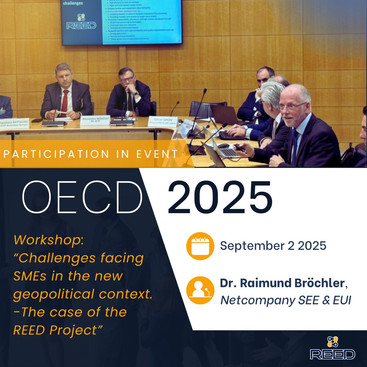 🌍 At the <a href="/OECD/">OECD ➡️ Better Policies for Better Lives</a> workshop on “Challenges Facing SMEs,” #REED_EU was highlighted as “a digital catalyst for SME resilience” 🇪🇺. Our MaaS platform proves how EU-funded innovation helps SMEs thrive in a complex world. 👉 reed-eu.eu 
#SME #Innovation #MaaS
