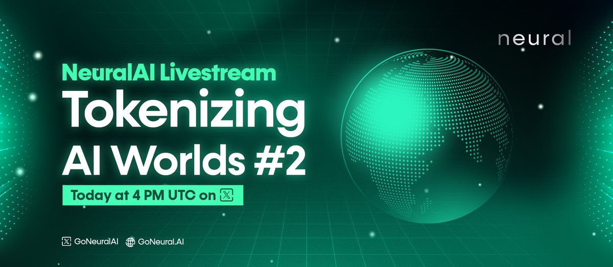 GoNeuralAI's tweet image. 🌎It’s Livestream Time!

We are geared up for NeuralAI’s next livestream: Tokenizing AI Worlds, Live on X @GoNeuralAI TODAY 4 PM UTC!

💭 Topics we’ll cover:

✅ The Tokenization Platform
How the platform allows creators to transform their AI-generated worlds into tokens, why…