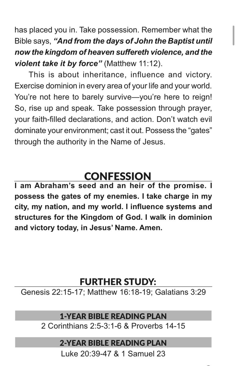 Today’s word says: Possessing the Gates of Your Enemies 🙂‍↔️🙏
