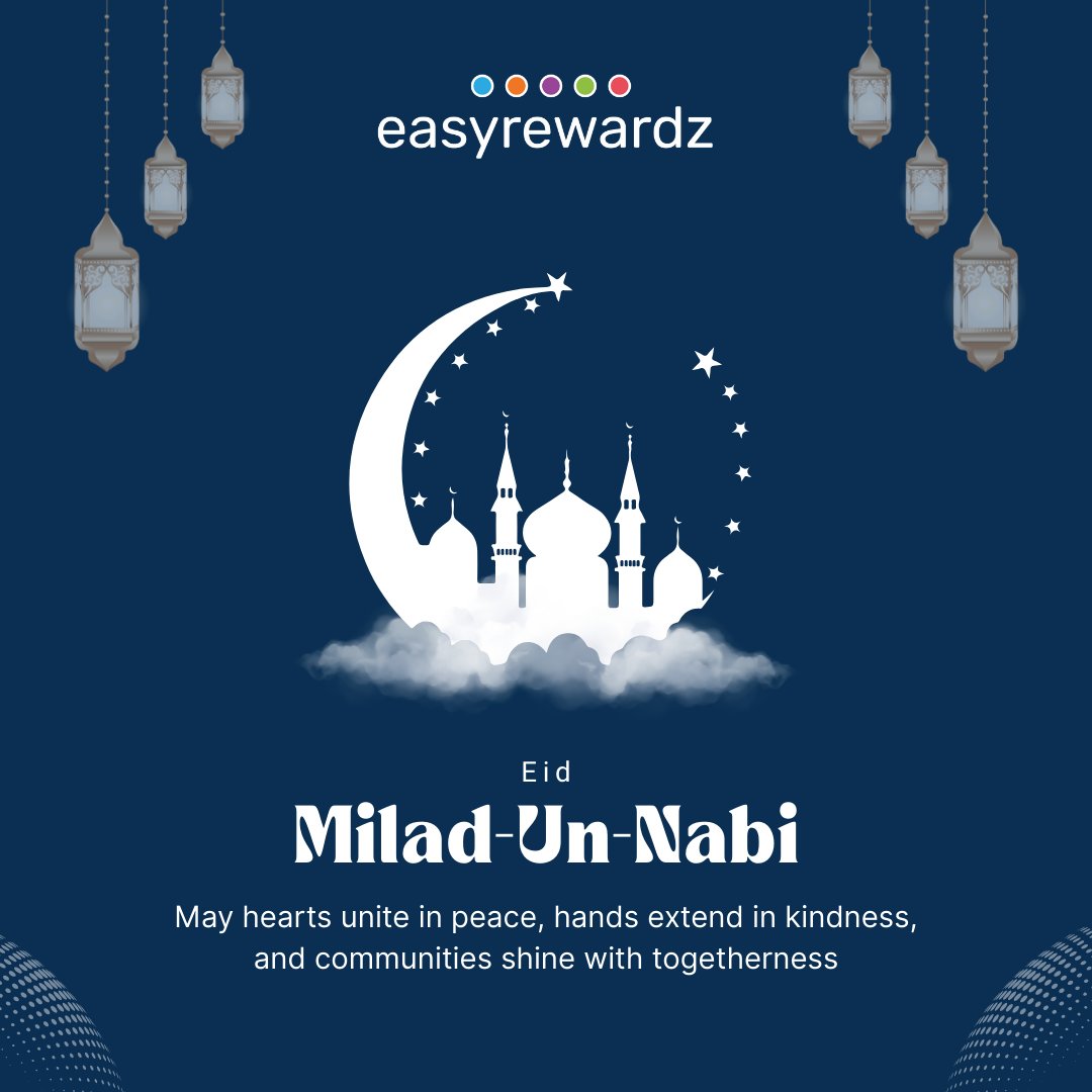 #EidMiladUnNabi reminds us of values that never fade—compassion, kindness, and unity. May these virtues inspire our actions, strengthen our bonds, and guide us towards a brighter and more harmonious tomorrow. 
 
#EidMubarak #Mawlid #EidBlessings #EidCelebration #Easyrewardz