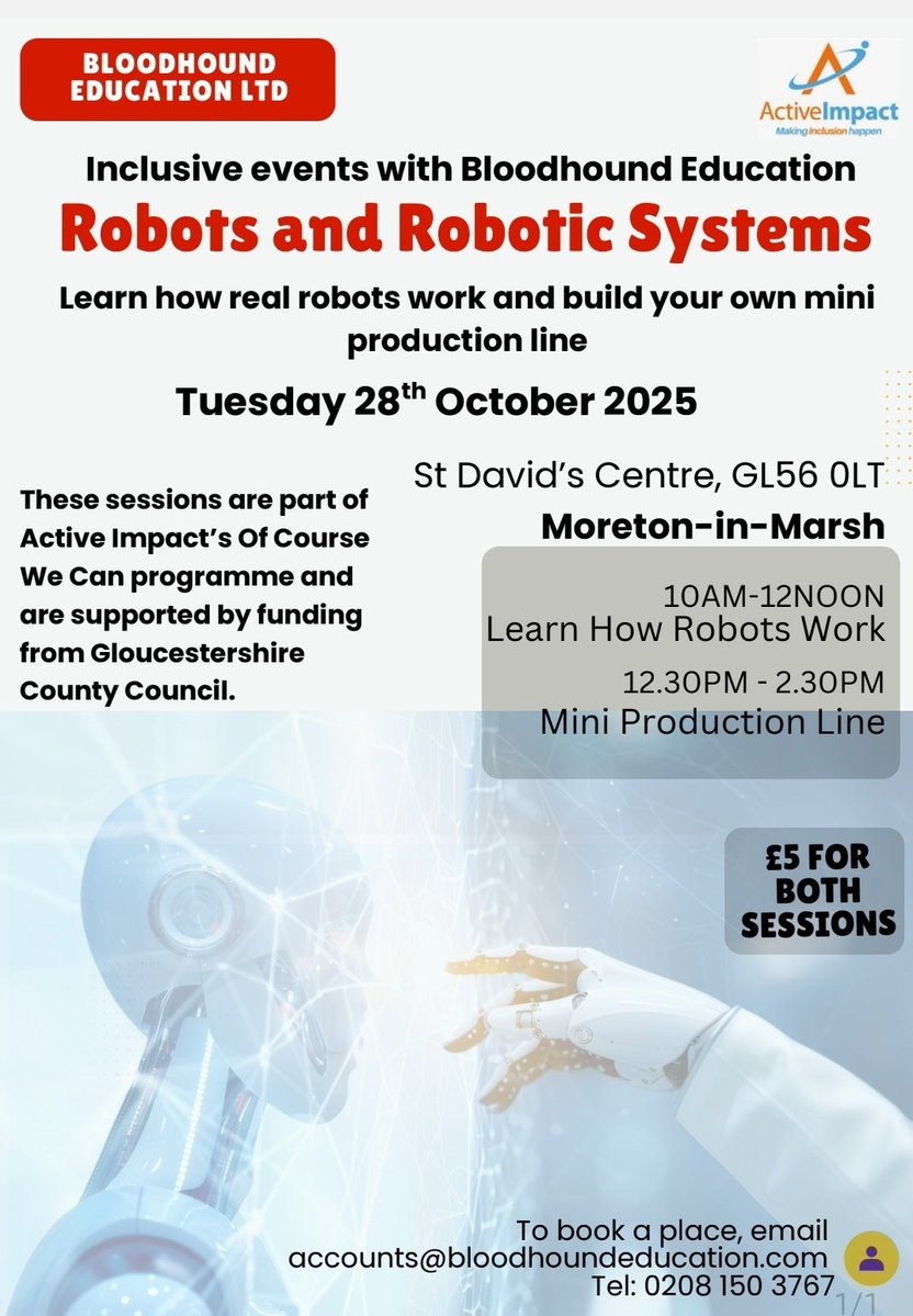 BLOODHOUND Education (@bloodhound_edu) on Twitter photo We're thrilled to let you all know we are running our inclusive engineering workshops through September and October thanks to <a href="/ActiveImpactCEO/">Nicole Hastie</a>
Book now We're thrilled to let you all know we are running our inclusive engineering workshops through September and October thanks to <a href="/ActiveImpactCEO/">Nicole Hastie</a>
Book now