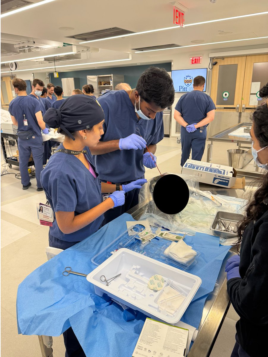 Session 4 was a fun one! Hemicraniectomies and EVDs led by Dr. Brad Gross. Students got hands on experience drilling burr holes, performing a craniectomy, and placing EVDs. Special appearance by <a href="/S__Pugazenthi/">Sangami Pugazenthi, MD</a> who led the EVD station!

<a href="/PittNeurosurg/">Pitt Neurosurgery</a> <a href="/NitinAgarwalMD/">Nitin Agarwal, M.D.</a> <a href="/dtfernandesc/">David T. Fernandes Cabral</a>