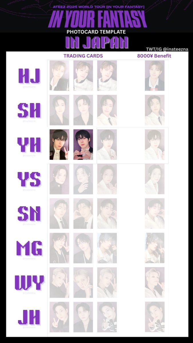 ATEEZ 2025 WORLD TOUR [IN YOUR FANTASY] IN JAPAN ソウルコン　トレカ
ラントレ

【譲】　
ホンジュン、ソンファ、ヨサン、ミンギ、ジョンホ

【求】 ユノ　画像3.4枚目

郵送交換or名古屋公演・神戸公演での手渡し希望です。
お気軽にお声掛けください🙇

#ATEEZ交換