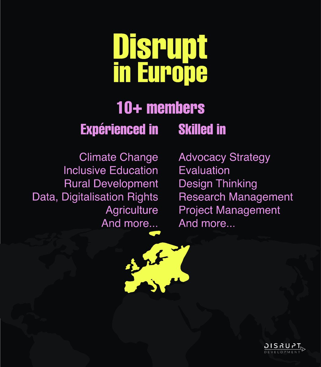 Disrupt_Dev's tweet image. #DisruptDevelopmentIsEverywhere 

Disruptors are in Europe.
Organisations and companies can rely on our expertise for solutions that radically change things.

Are you curious to know more ? Then touch base here : community@disruptdevelopment.org 

#DisruptDevelopment
