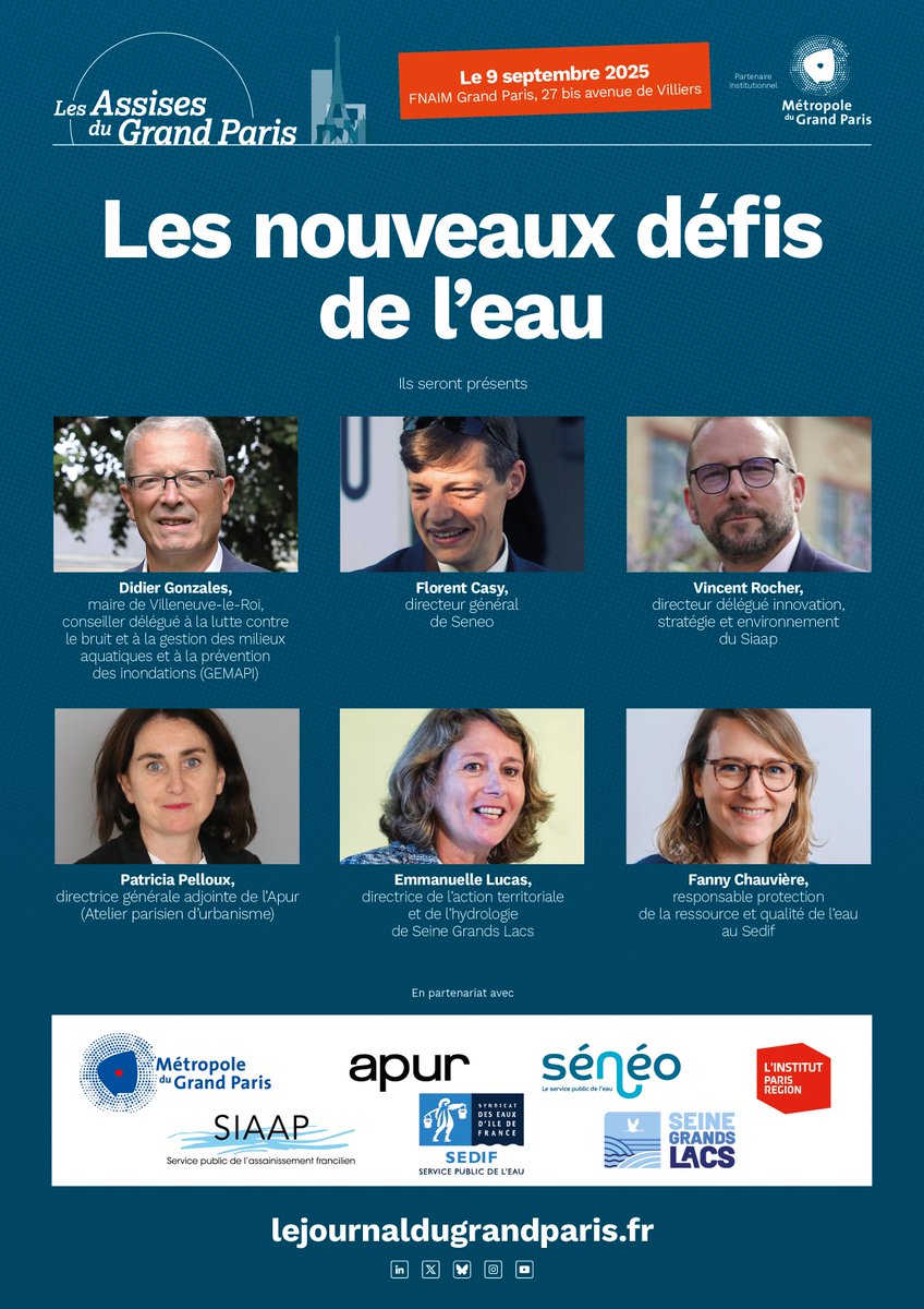 [Assises du Grand Paris] Le #SEDIF interviendra lors de la matinée consacrée aux nouveaux défis de l'eau le mardi 9 septembre !

▶️ Infos &amp; inscription sur : lejournaldugrandparis.fr/assises-du-gra…