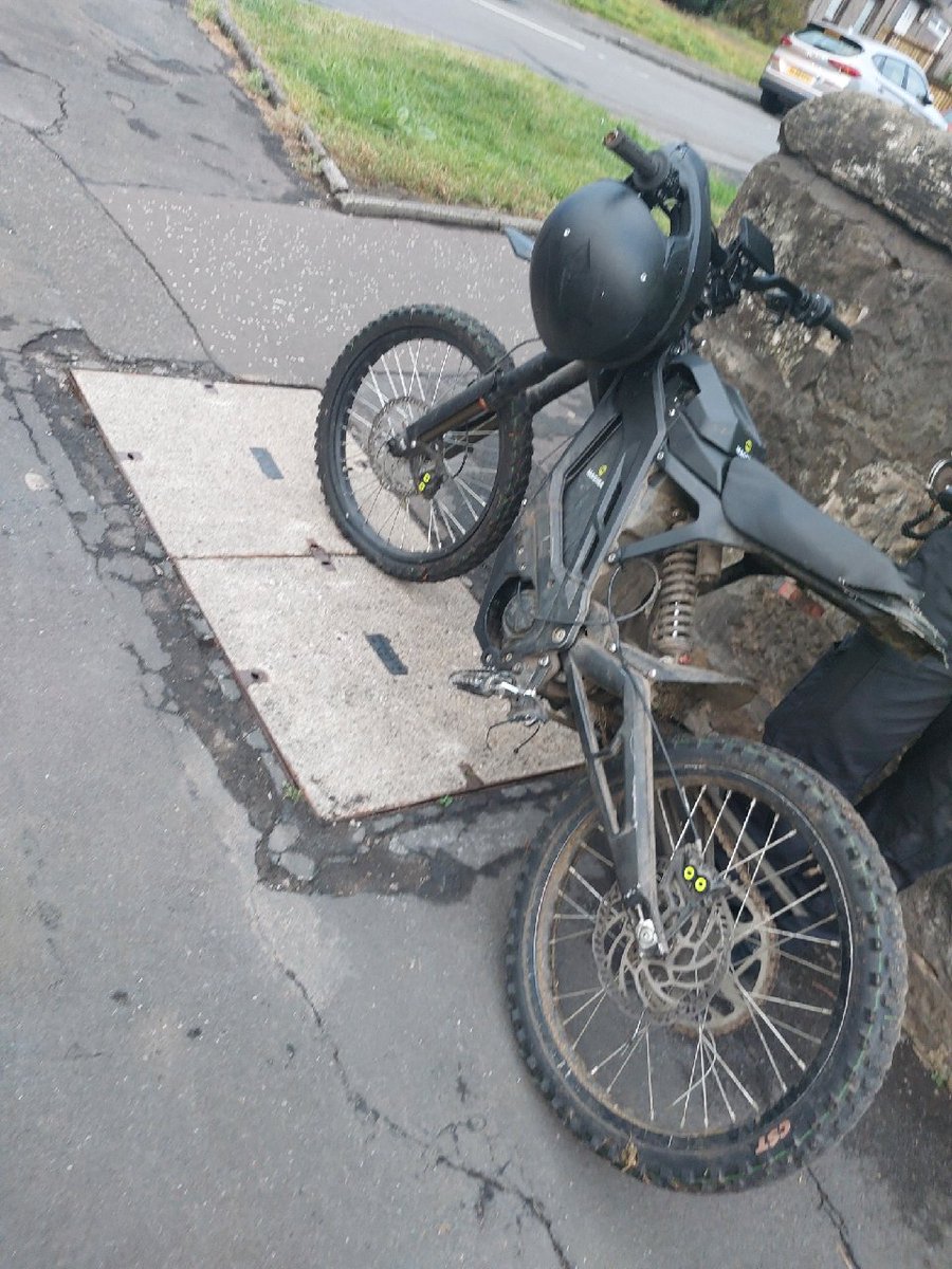 PSOSFalkirk's tweet image. Bonnybridge CPT along with their Response colleagues attended to a report of persons riding E-Bikes in the Bonnybridge area.  A 19 and 16 year old male were traced and charged with  multiple Road Traffic and Drug offences. The E bike was seized by Police (as pictured).