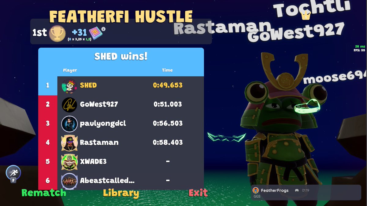 Won the FEATHERFI HUSTLE RACE <a href="/FeatherFrogs/">Fᴇᴀᴛʜᴇʀ Fʀᴏɢs</a> <a href="/Nifty_Island/">Nifty Island 🏝</a>