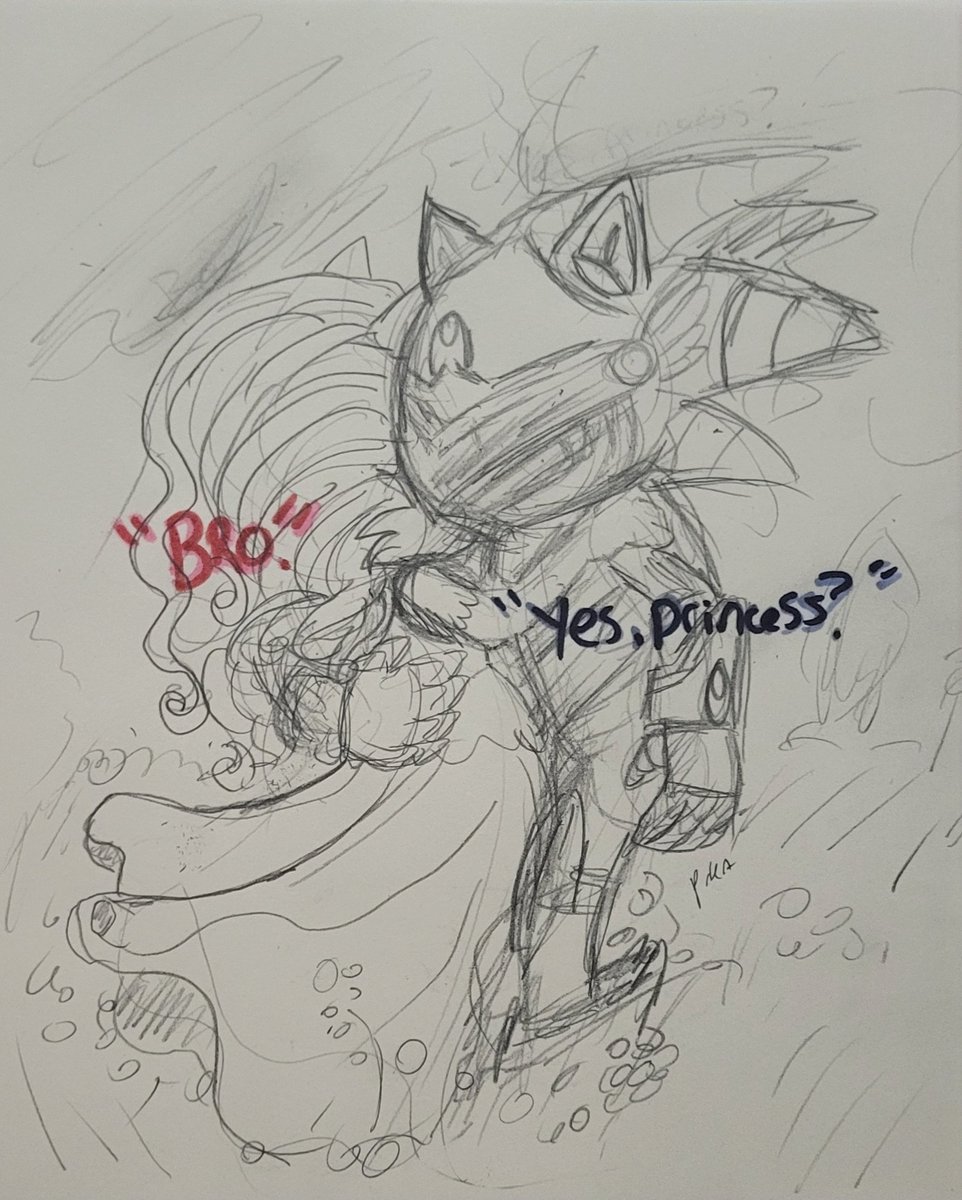 SailorSonikku's tweet image. Sonally pencil doodle based on this meme