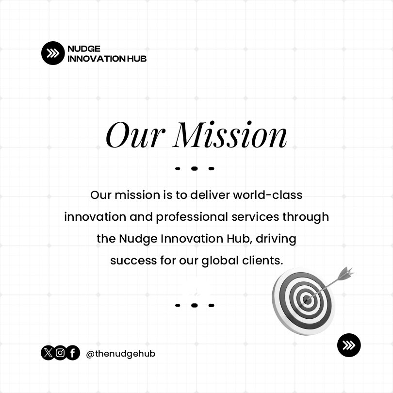 thenudgehub's tweet image. At Nudge, we believe clarity of purpose drives impact. 

Every step we take is guided by the values and vision that inspire us to innovate, empower, and transform communities. 

This is who we are. This is where we’re going. 
#TheNudgeHub #InnovationForImpact #LearnGrowBuild