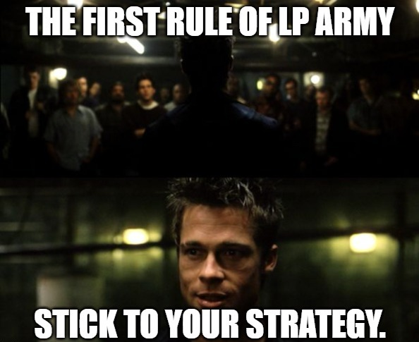 搏击俱乐部表情包：LP Army 的第一条规则——坚持你的策略