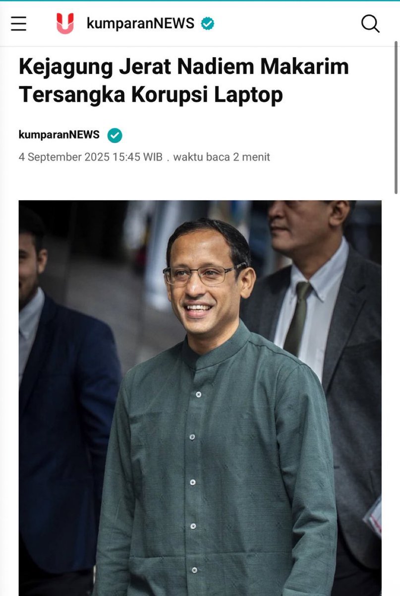 NADIEM MAKARIM, tersangka MALING‼️

Yakin duit Trilyunan Cuman diBadog si Karim sendiri??🙄😏