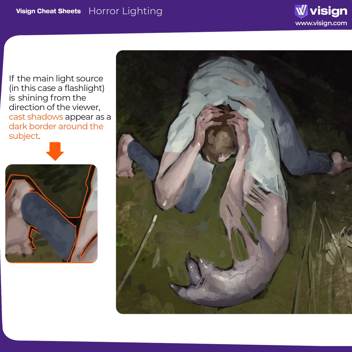 visignacademy's tweet image. Early tip for scary season 👻 Try found-footage style lighting, it gives instant eerie vibes – here’s how to get the look.
Get more tips & tricks in Hue Teo’s video: youtu.be/m72du61Ak7c
#visigncheatsheet #illustrationtips #lightingdesign #arttips