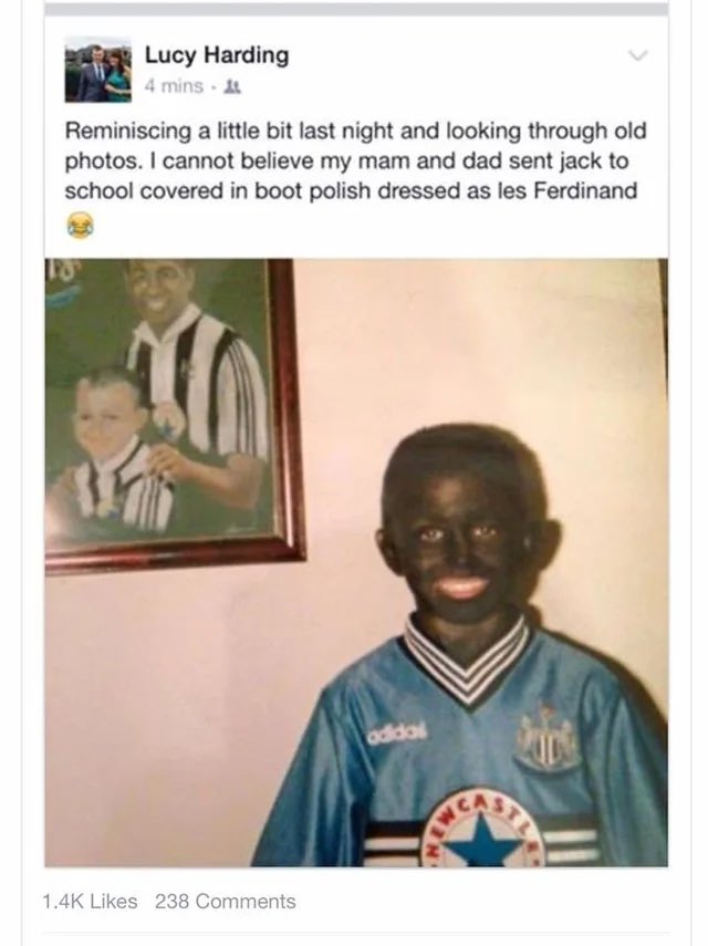 me at halloween now that blackface is back on the cards gerrrrin