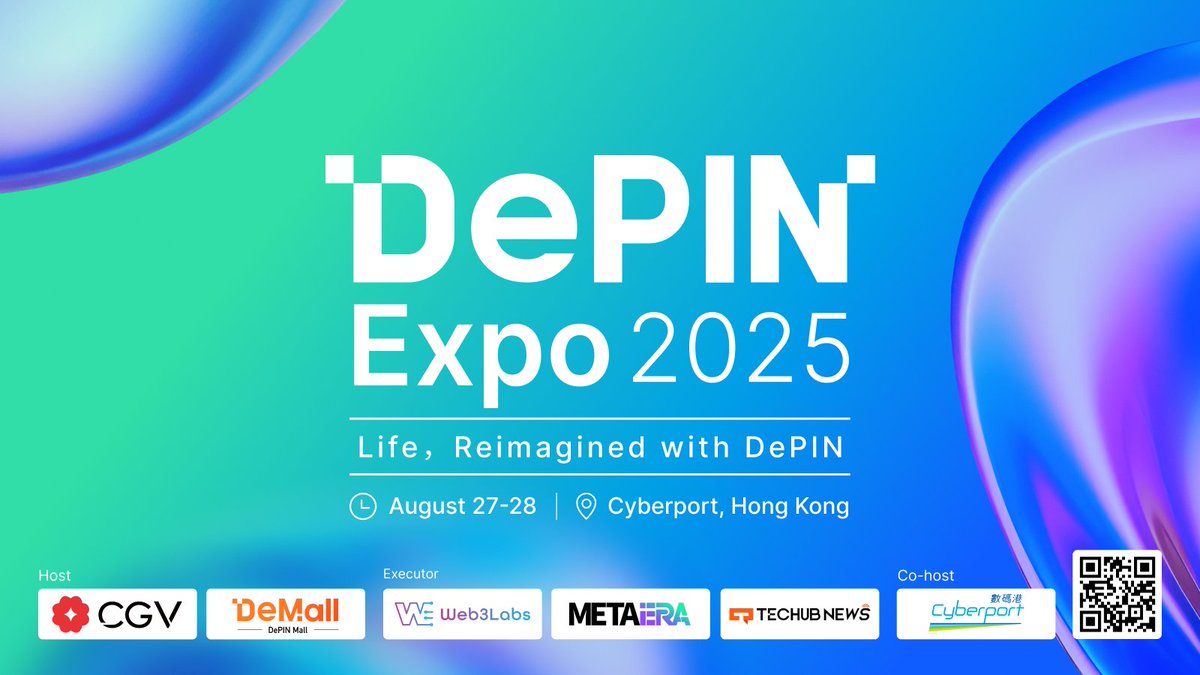 🚀 DePIN Expo 2025 wraps up triumphantly in Hong Kong! 

medium.com/@ExpoDePIN/the…

The world's first flagship DePIN event at Cyberport (Aug 27-28) united global leaders, scholars &amp; devs to explore decentralized infrastructure, AI &amp; Web3. Themed "Life, Reimagined with DePIN," it