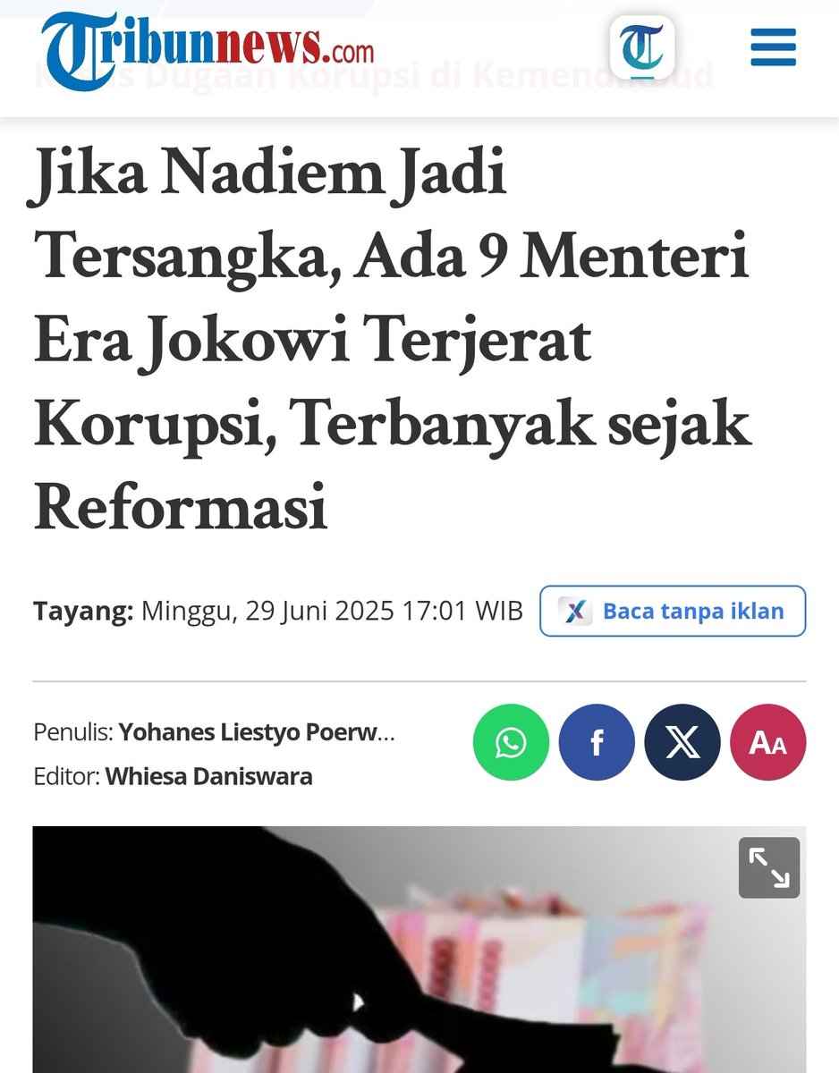 Sebelum Nadiem saja, Jokowi sdh pecahkan rekor kabinet korupsi terbanyak, blm lagi jk Yaqut masuk, bs bakal jd rekor abadi. Jgn lupa tdk ada visi misi menteri kecuali Jokowi

Imam Nahrawi
Idrus Marham
Edhy Prabowo
Juliari Batubara
Johnny Plate
Syahrul Limpo
Edward OSH
Tom Lembong