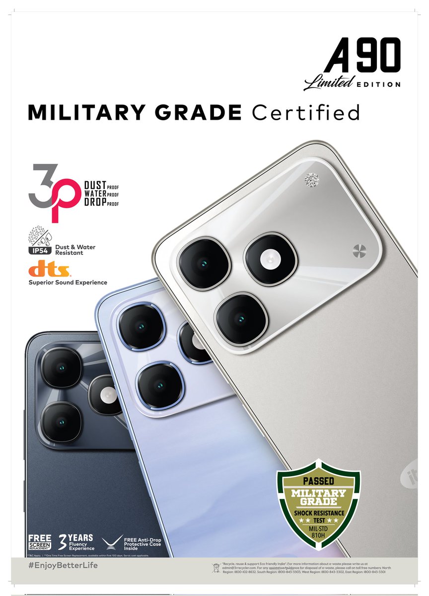Mdtalk37's tweet photo. itel A90 Limited Edition looks like same as upcoming iPhone 17 Pro 👀
It's Segment’s 1st 810H Military Grade Smartphone under 7K! 💪📱 with IP54 dust & water protection, and drop-proof toughness
#a90 #smartphone #limitededtion https://t.co/kZwwYczRnG